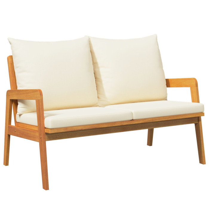 Banc de jardin avec coussins 115x65x71 cm Bois d'acacia massif | Mobilier & Déco