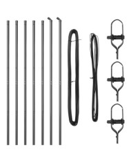 Poteaux de clôture 7 pcs Gris Ø32 mm 210 cm Acier galvanisé | Mobilier & Déco
