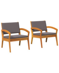 Chaises de jardin 2 pcs 59,5x70,5x72,5 cm en bois massif d'acacia | Mobilier & Déco