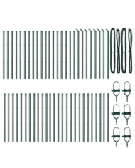 Poteaux de clôture 52 pcs Vert Ø32 mm 100 cm Acier galvanisé | Mobilier & Déco