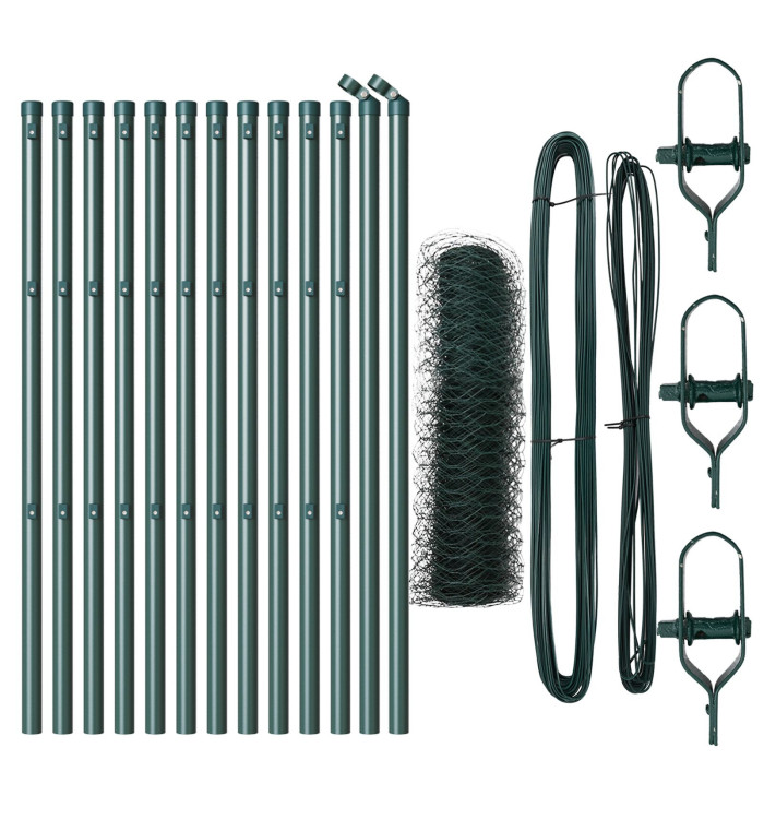 Kit de Clôture Lot de 2 Vert Forêt Acier Revêtu 25 x 0,5 m | Mobilier & Déco