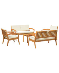 Ensemble Bistro 5 pièces avec coussins - Bois d'acacia massif | Mobilier & Déco