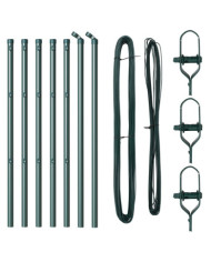 Poteaux de clôture 7 pcs Vert Ø32 mm 80 cm Acier galvanisé | Mobilier & Déco