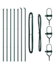 Poteaux de clôture 7 pcs Vert Ø32 mm 210 cm Acier galvanisé | Mobilier & Déco