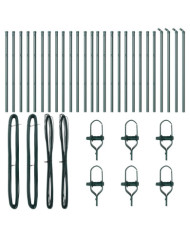 Poteaux de clôture 26 pcs Vert Ø32 mm 80 cm Acier galvanisé | Mobilier & Déco