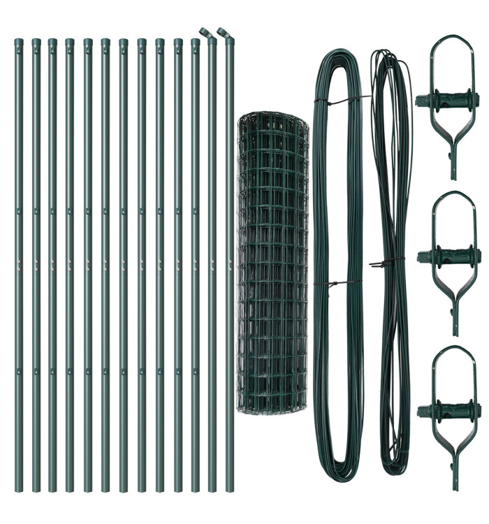 Clôture Euro  Ensemble de 2 Vert Acier galvanisé Grand Durable | Mobilier & Déco