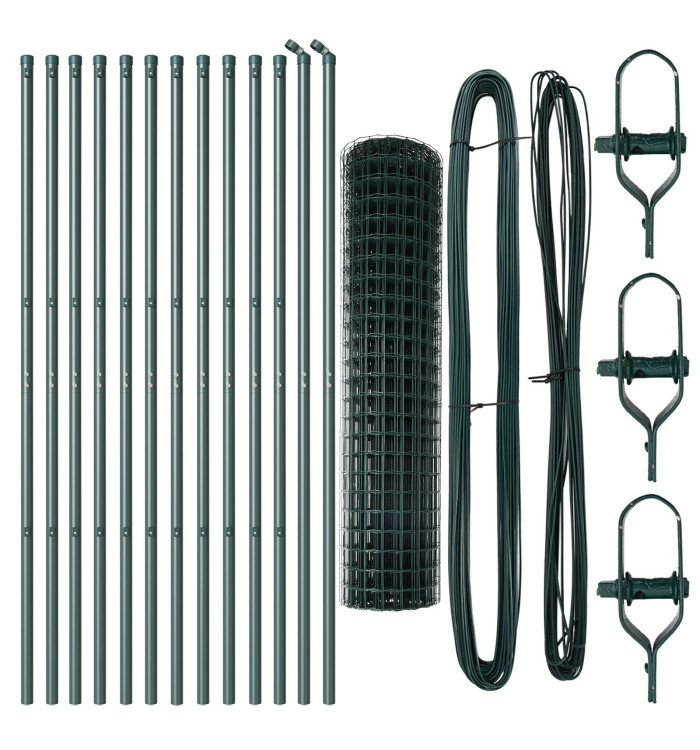 Clôture Euro Ensemble de 2 Vert foncé Acier époxy 25 x 1 m | Mobilier & Déco