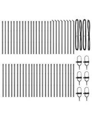 Poteaux de clôture 52 pcs Gris Ø32 mm 80 cm Acier galvanisé | Mobilier & Déco