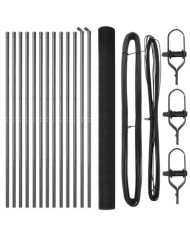 Ensemble de poteaux de clôture  2 pièces Gris | Mobilier & Déco