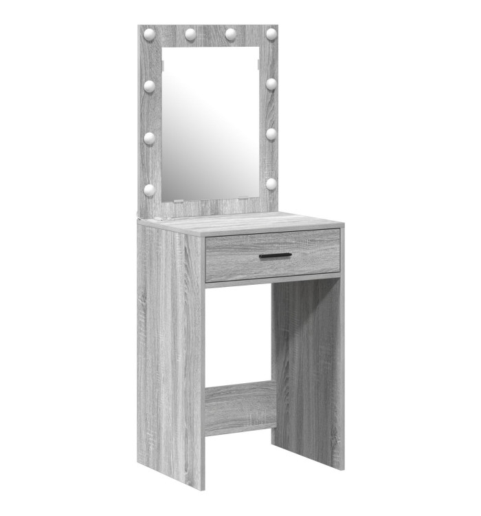 Table de maquillage avec lumières LED Gris Sonoma 50x41x135 cm | Mobilier & Déco