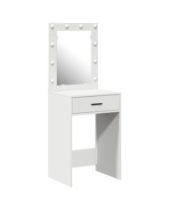 Table de Maquillage avec Éclairage LED Blanc 50x41x135 cm | Mobilier & Déco
