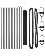 Set de Poteaux de Clôture Ensemble de 2 Gris Métal, Plastique | Mobilier & Déco
