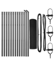 Ensemble de poteaux de clôture Lot de 2 Gris Acier 25 x 0.5 m | Mobilier & Déco