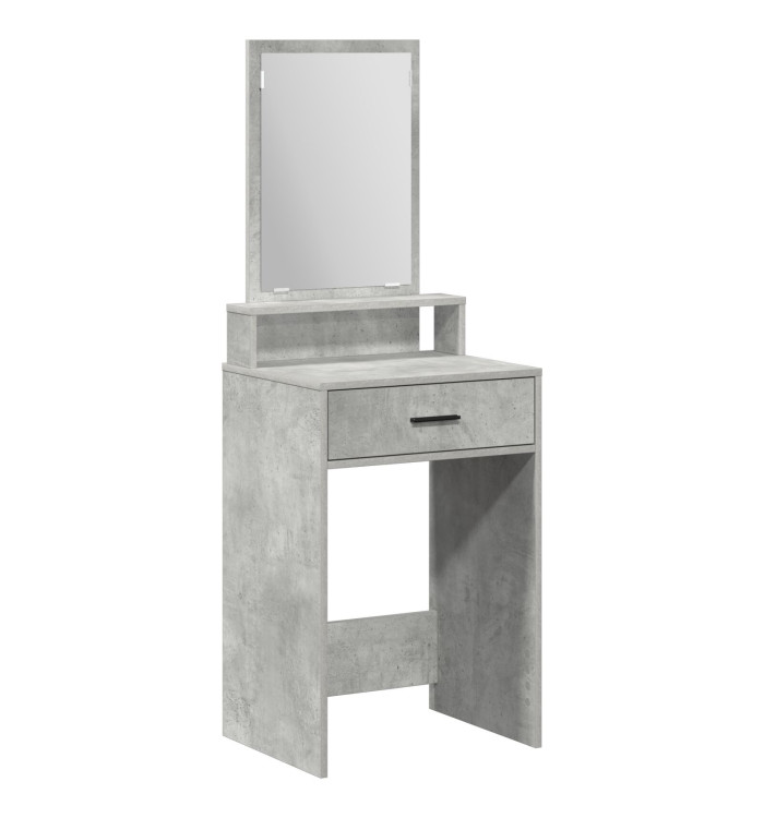 Table de maquillage avec des tiroirs gris béton 50x41x140 cm | Mobilier & Déco