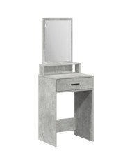Table de maquillage avec des tiroirs gris béton 50x41x140 cm | Mobilier & Déco