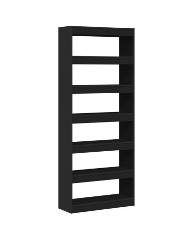 Bibliothèque noire Noir Bois 80 x 30 x 198 cm Étagères | Mobilier & Déco