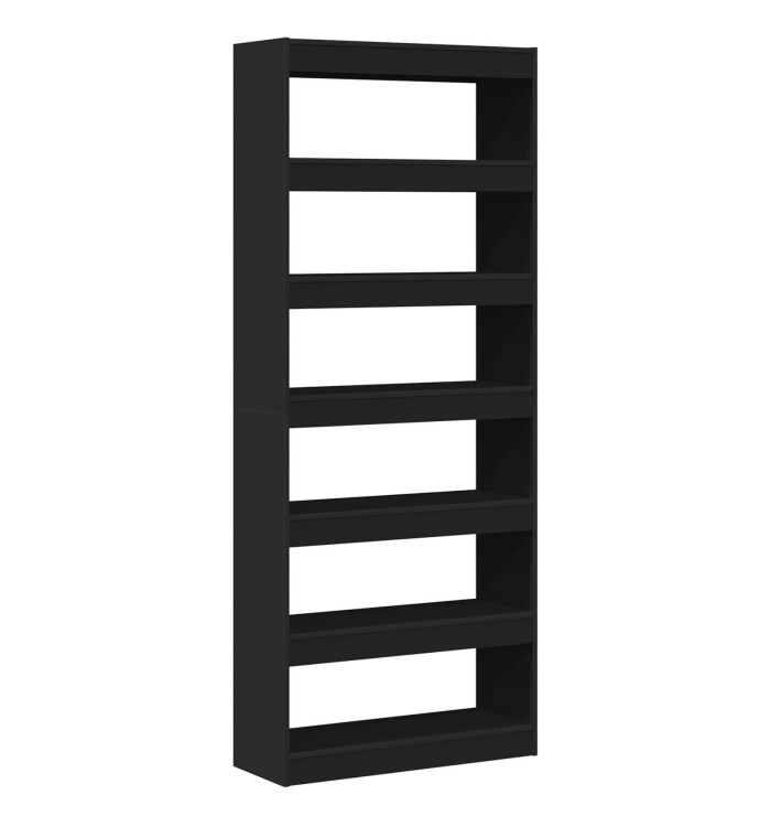 Bibliothèque noire Noir Bois 80 x 30 x 198 cm Étagères | Mobilier & Déco