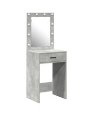 Table de maquillage avec lumières LED en gris béton, 50x41x135 cm | Mobilier & Déco