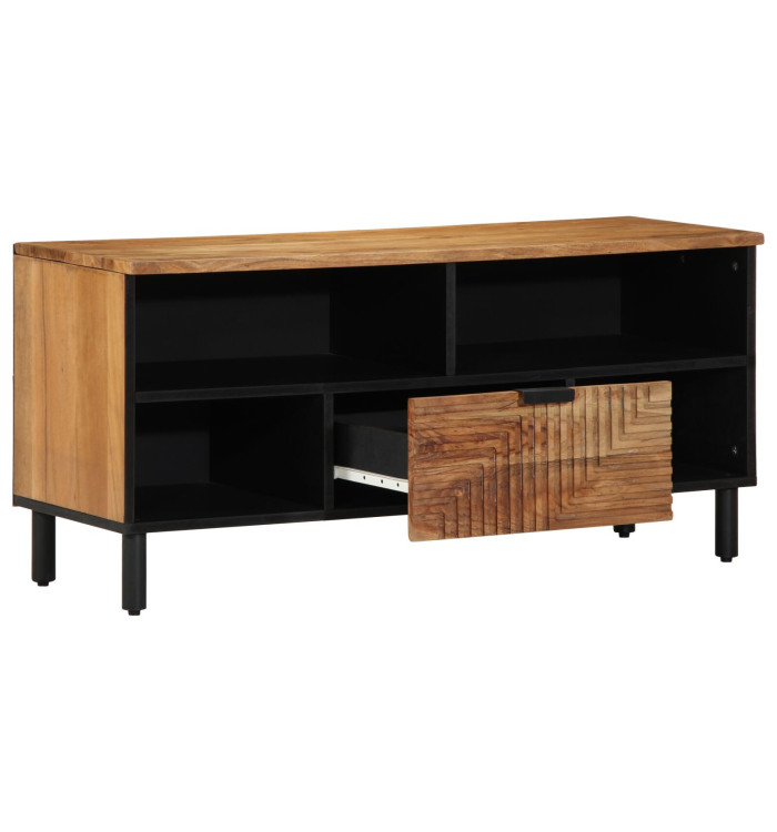 Meuble TV 100x33,5x46 cm en Bois Massif d'Acacia | Mobilier & Déco