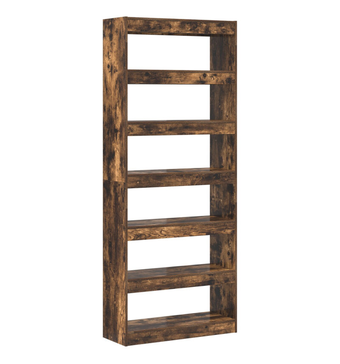 Bibliothèque en chêne fumé Chêne fumé Bois 80 x 30 x 198 cm | Mobilier & Déco
