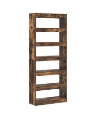 Bibliothèque en chêne fumé Chêne fumé Bois 80 x 30 x 198 cm | Mobilier & Déco