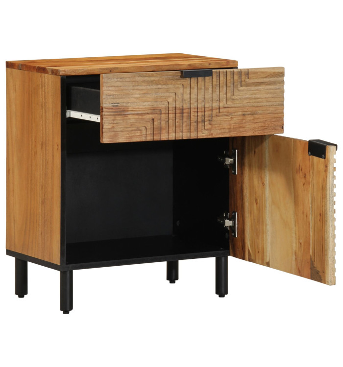 Table de chevet 50x33x60 cm en bois massif d'acacia | Mobilier & Déco