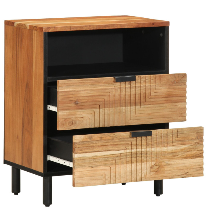 Table de chevet 50x33x62 cm en Bois d'Acacia Massif | Mobilier & Déco