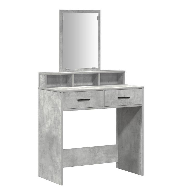 Table de maquillage avec tiroirs Gris béton 79x41x140 cm | Mobilier & Déco