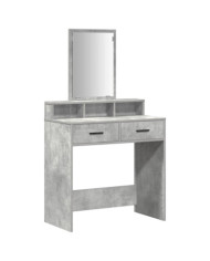 Table de maquillage avec tiroirs Gris béton 79x41x140 cm | Mobilier & Déco
