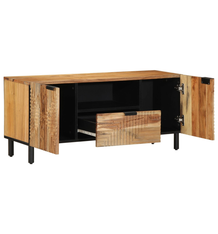 Meuble TV 105x33,5x46 cm en bois massif d'acacia | Mobilier & Déco
