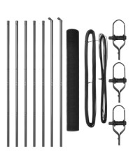 Set de poteaux de clôture gris Ensemble de 2 Gris Métal 10 x 1 m | Mobilier & Déco
