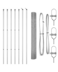 Set de poteaux de clôture Set de 2 Acier galvanisé 10 x 1 m | Mobilier & Déco