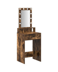 Coiffeuse avec lumières LED Chêne fumé 50x41x140 cm | Mobilier & Déco
