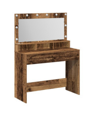 Table de Maquillage avec Lumières LED - Bois Vintage - 100x41x135 cm | Mobilier & Déco