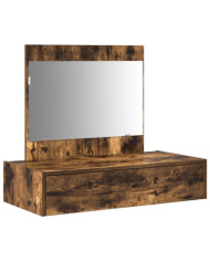 Table de maquillage murale en chêne fumé 83x40x70 cm | Mobilier & Déco