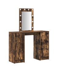 Coiffeuse avec Lumières LED Chêne Fumé 102x33x135 cm | Mobilier & Déco