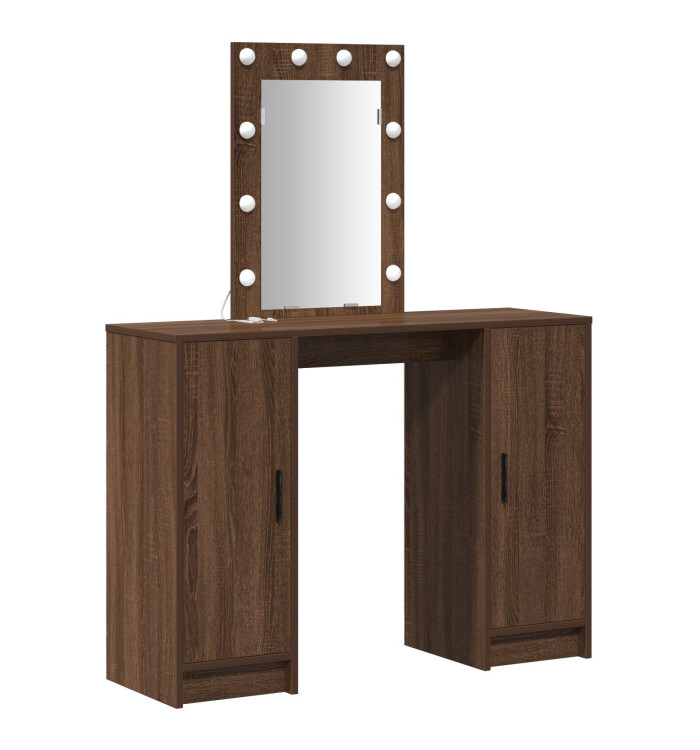 Coiffeuse avec lumières LED Chêne brun 102x33x135 cm | Mobilier & Déco
