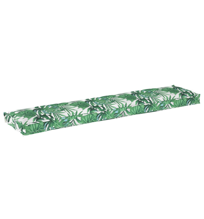 Coussin de palette pour banc à motif de feuilles 180x40x8 cm en tissu Oxford | Mobilier & Déco