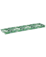 Coussin de palette pour banc à motif de feuilles 180x40x8 cm en tissu Oxford | Mobilier & Déco
