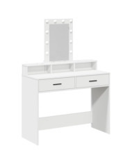 Table de maquillage avec lumières LED Blanc 100x41x140 cm | Mobilier & Déco