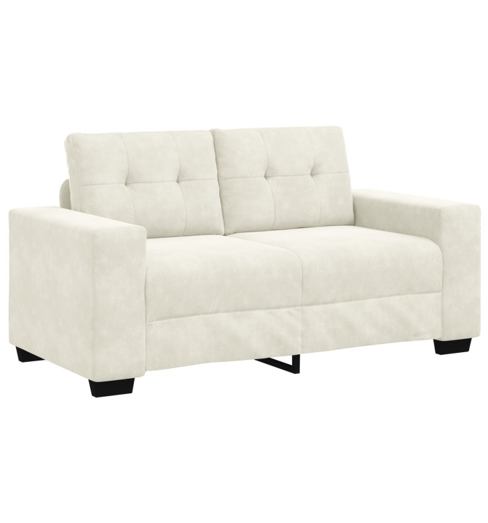 Canapé Loveseat Crème 120 cm en Velours | Mobilier & Déco