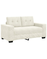 Canapé Loveseat Crème 120 cm en Velours | Mobilier & Déco