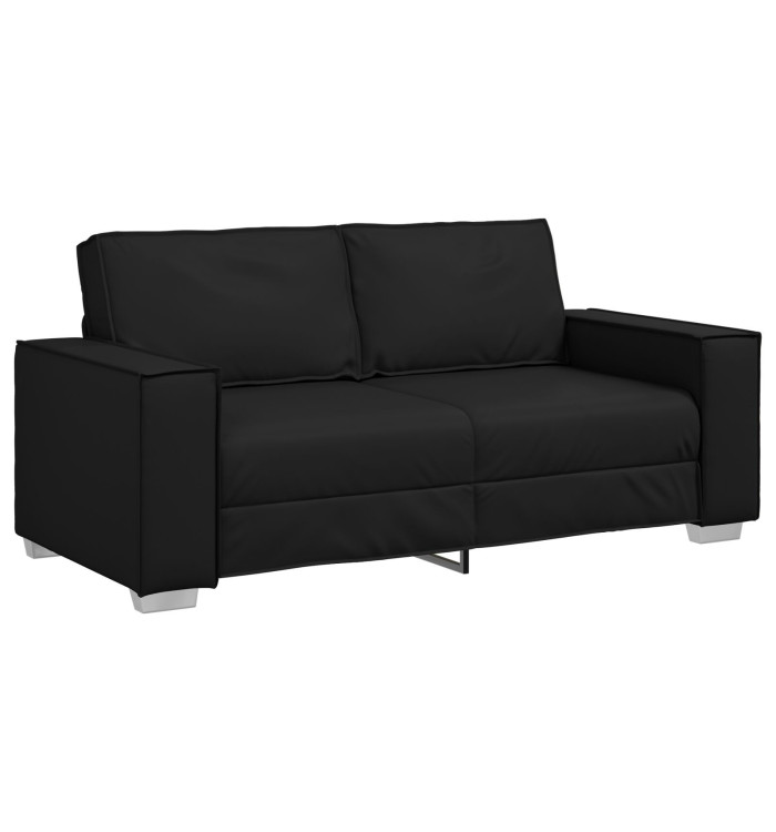 Canapé loveseat noir 140 cm en simili cuir | Mobilier & Déco