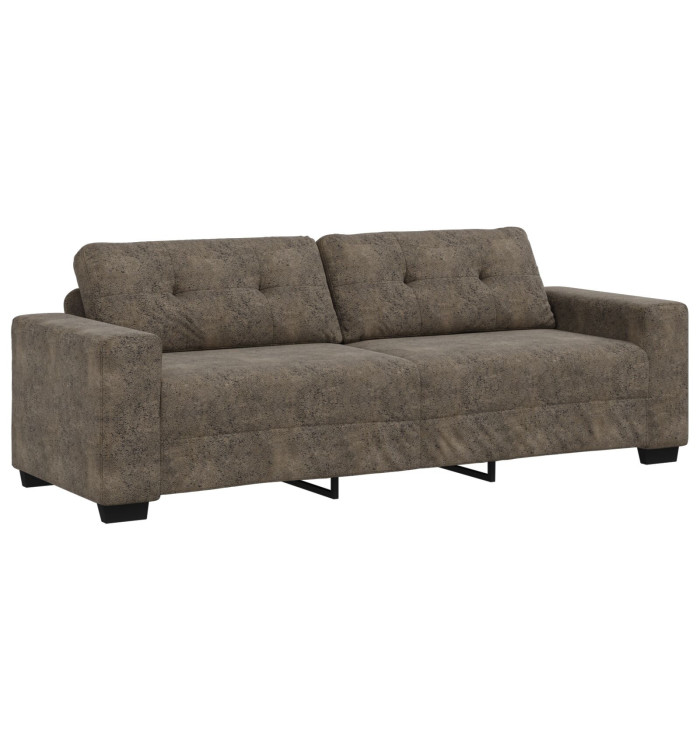 Canapé 3 places gris foncé 180 cm en simili cuir | Mobilier & Déco