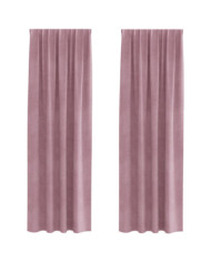 Rideaux occultants avec bande supérieure 2 pcs en velours rose foncé | Mobilier & Déco