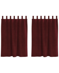 Rideaux occultants avec boucles de suspension 2 pcs Velours bordeaux | Mobilier & Déco