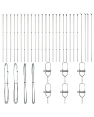 Poteaux de clôture 26 pcs Ø32 mm 210 cm Acier galvanisé | Mobilier & Déco