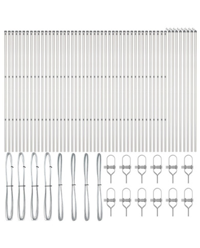 Poteaux de clôture  52 pcs Ø32 mm 170 cm Acier galvanisé | Mobilier & Déco
