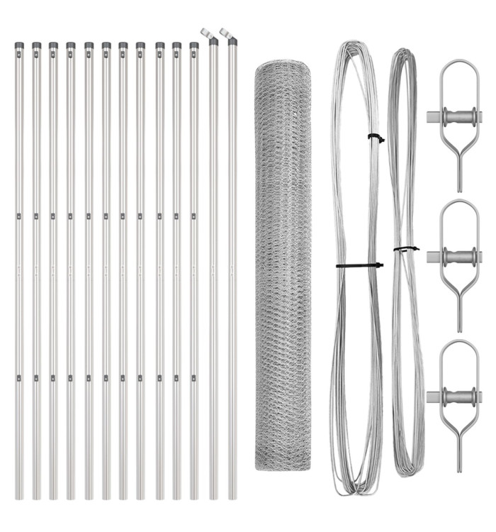 Ensemble de Clôture 2 Pièces Acier galvanisé 25 x 1,2 m Durable | Mobilier & Déco