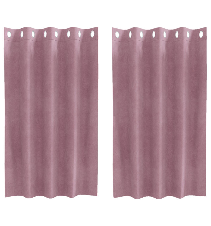 Rideaux occultants avec œillets 2 pcs Velours rose foncé | Mobilier & Déco